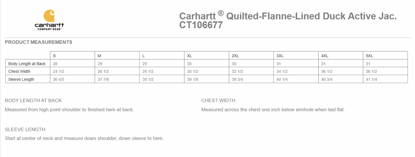 Carhartt Quilted-Flannel-Lined Duck Active Jac