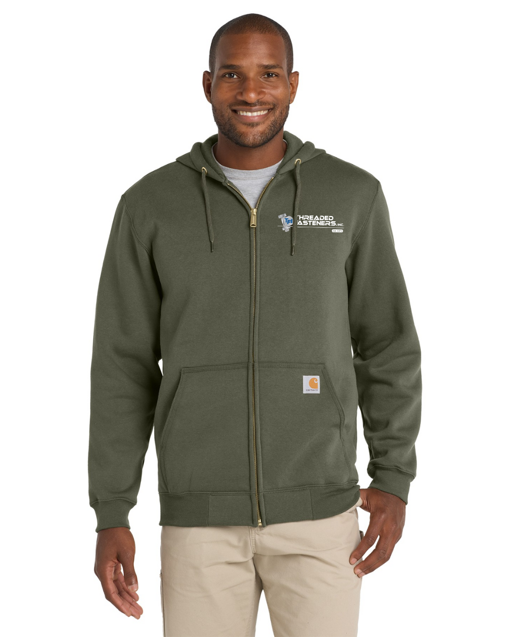 Embroidered Carhartt Full-Zip Hoodie