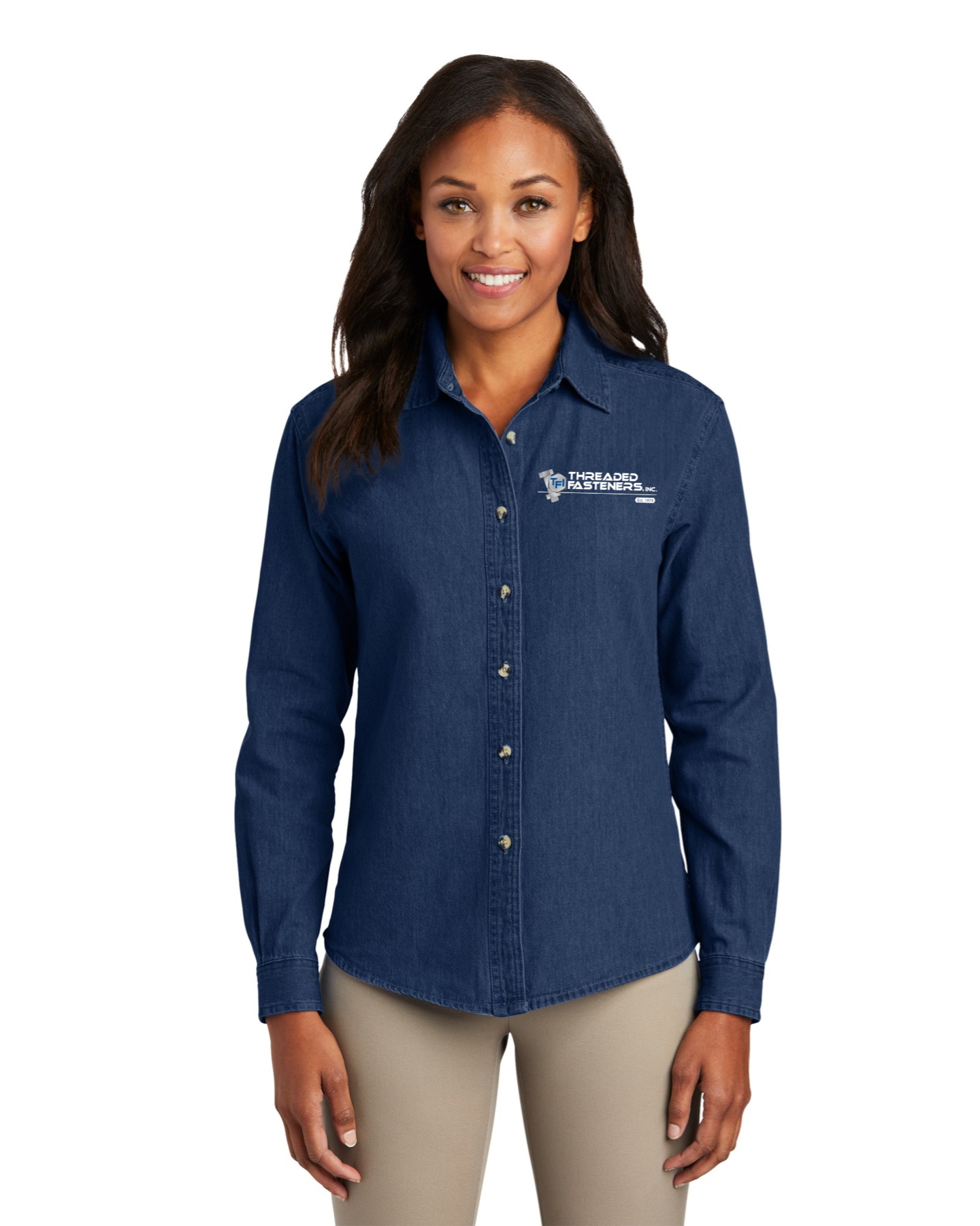 Port & Company Women's Short/Long Sleeve Denim Shirt