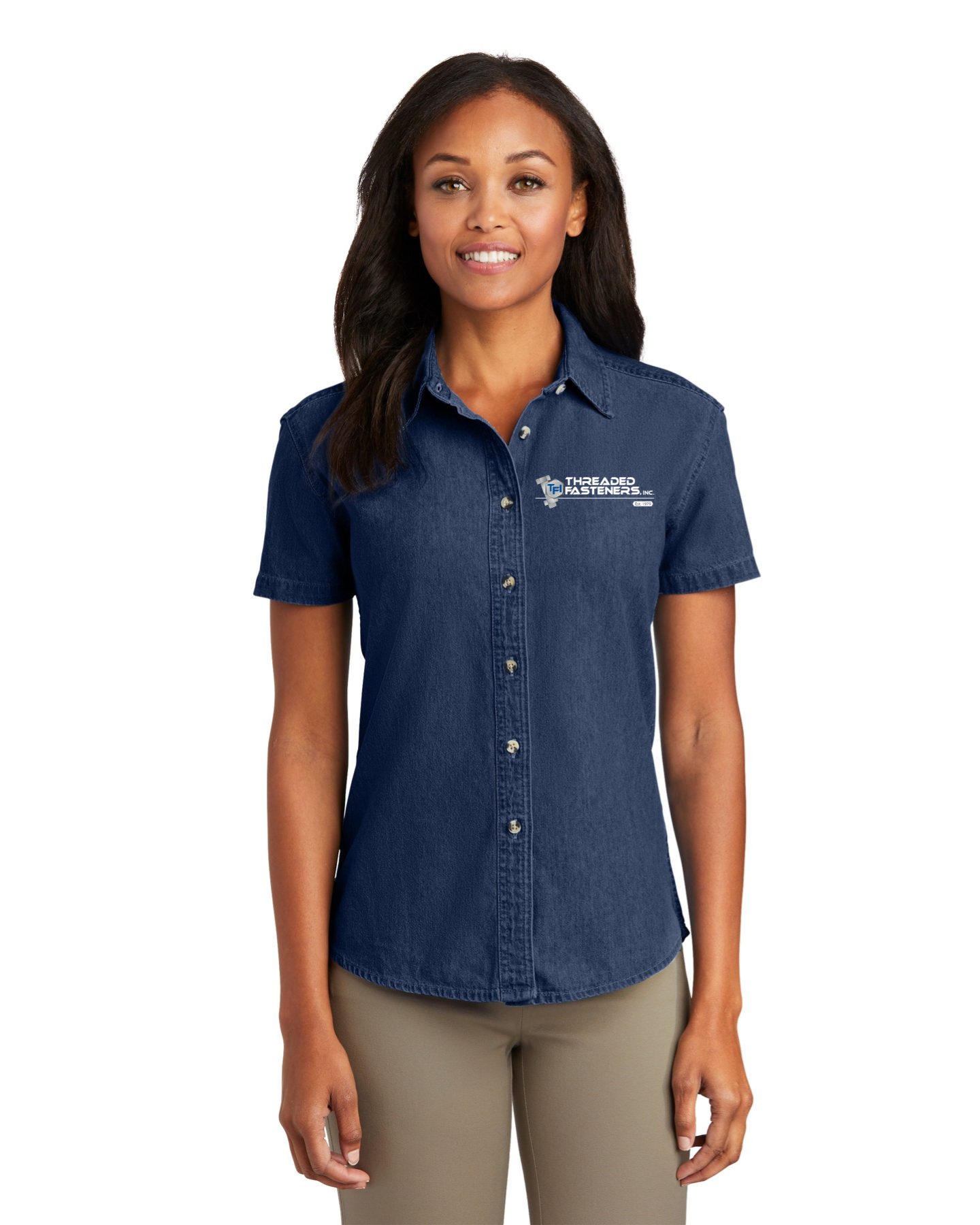 Port & Company Women's Short/Long Sleeve Denim Shirt