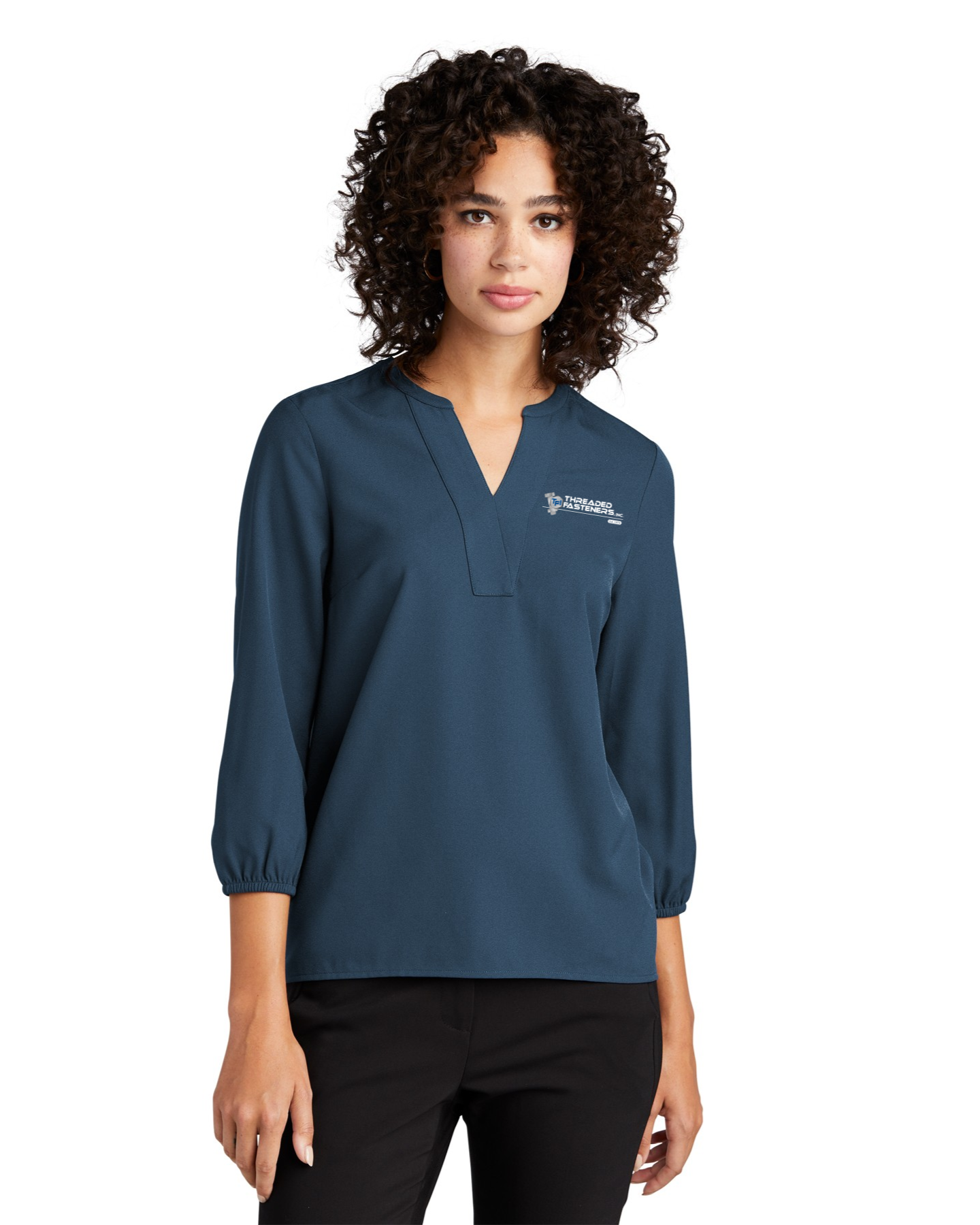 Mercer + Mettle Stretch Crepe 3/4 Sleeve Blouse