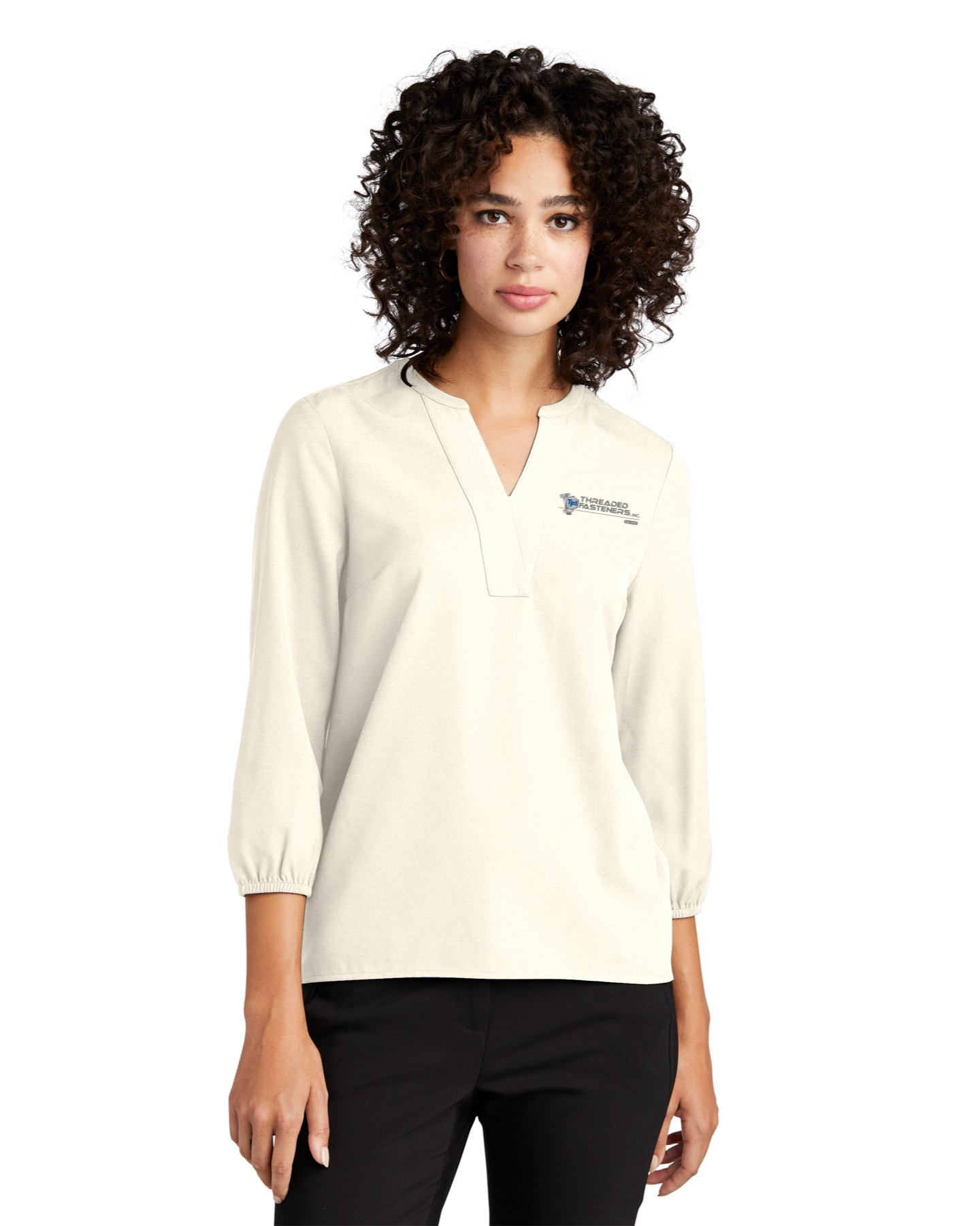 Mercer + Mettle Stretch Crepe 3/4 Sleeve Blouse