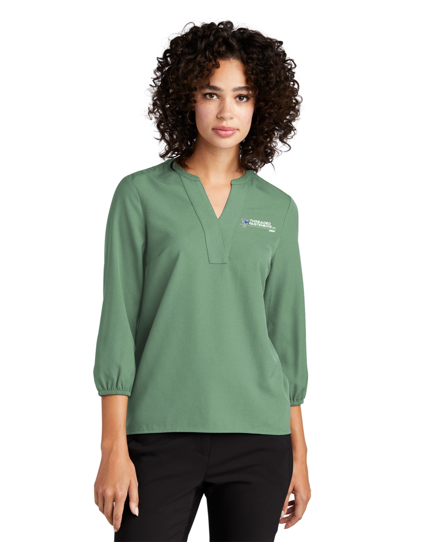 Mercer + Mettle Stretch Crepe 3/4 Sleeve Blouse