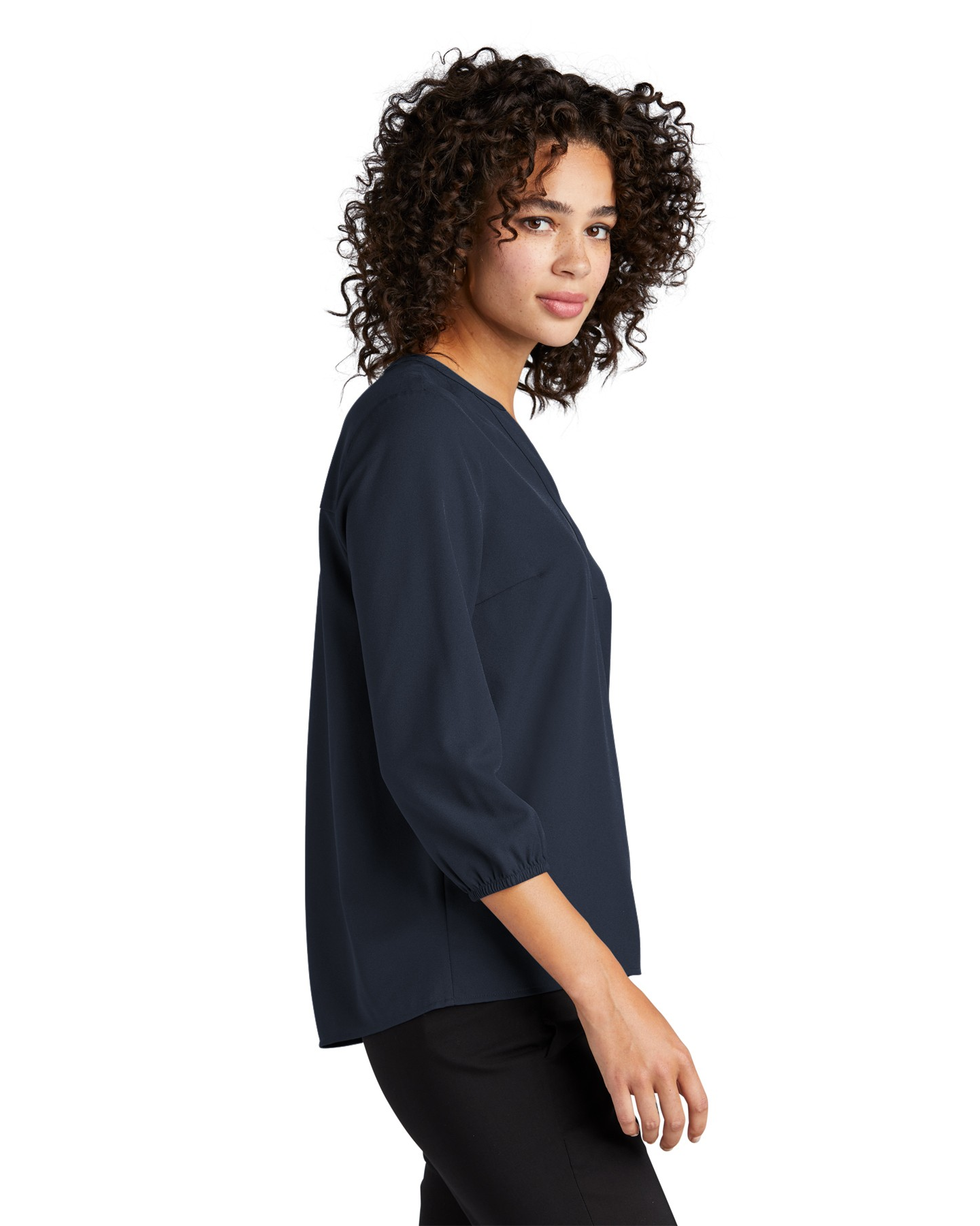 Mercer + Mettle Stretch Crepe 3/4 Sleeve Blouse