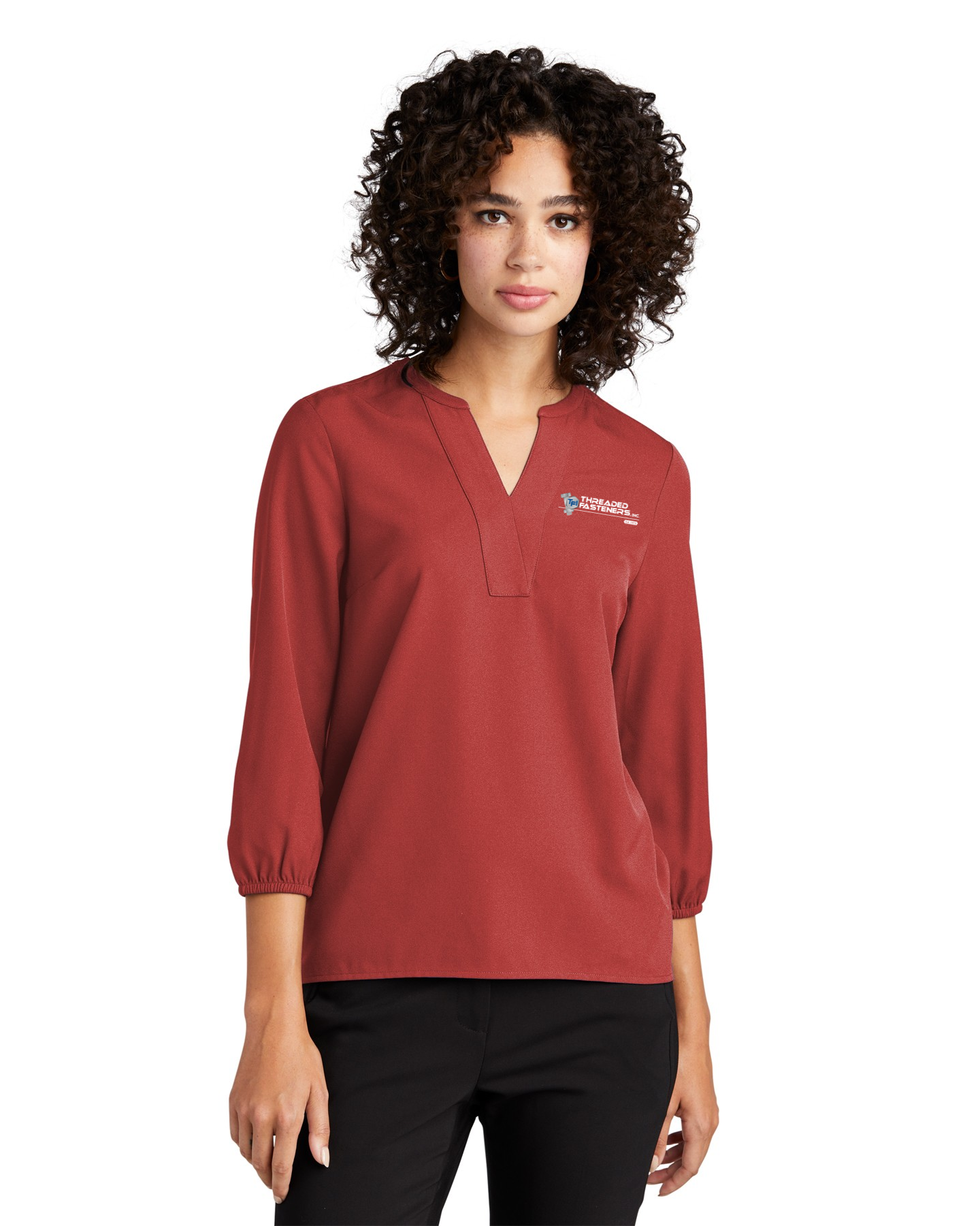 Mercer + Mettle Stretch Crepe 3/4 Sleeve Blouse