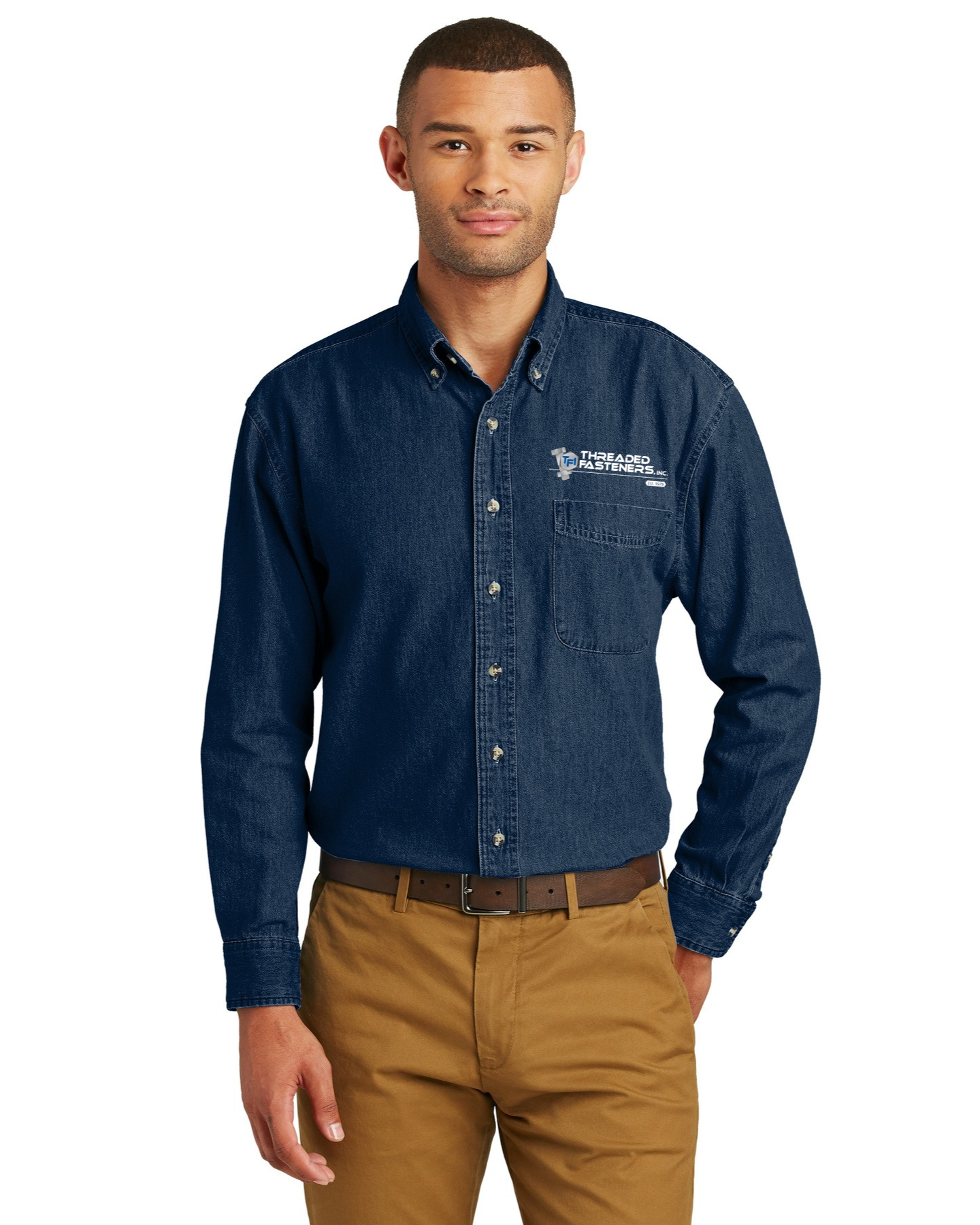 Port & Company Long Sleeve Denim Shirt