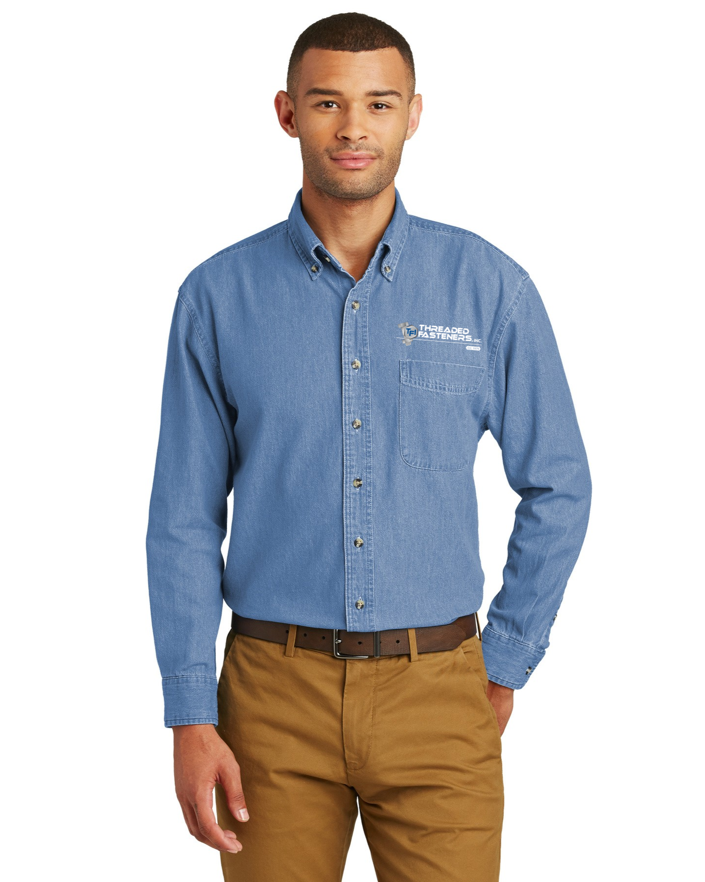 Port & Company Long Sleeve Denim Shirt