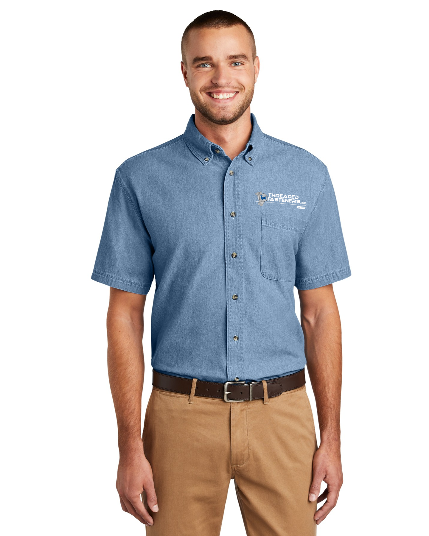 Port & Company Short Sleeve Denim Shirt