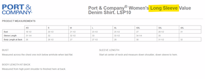Port & Company Women's Short/Long Sleeve Denim Shirt