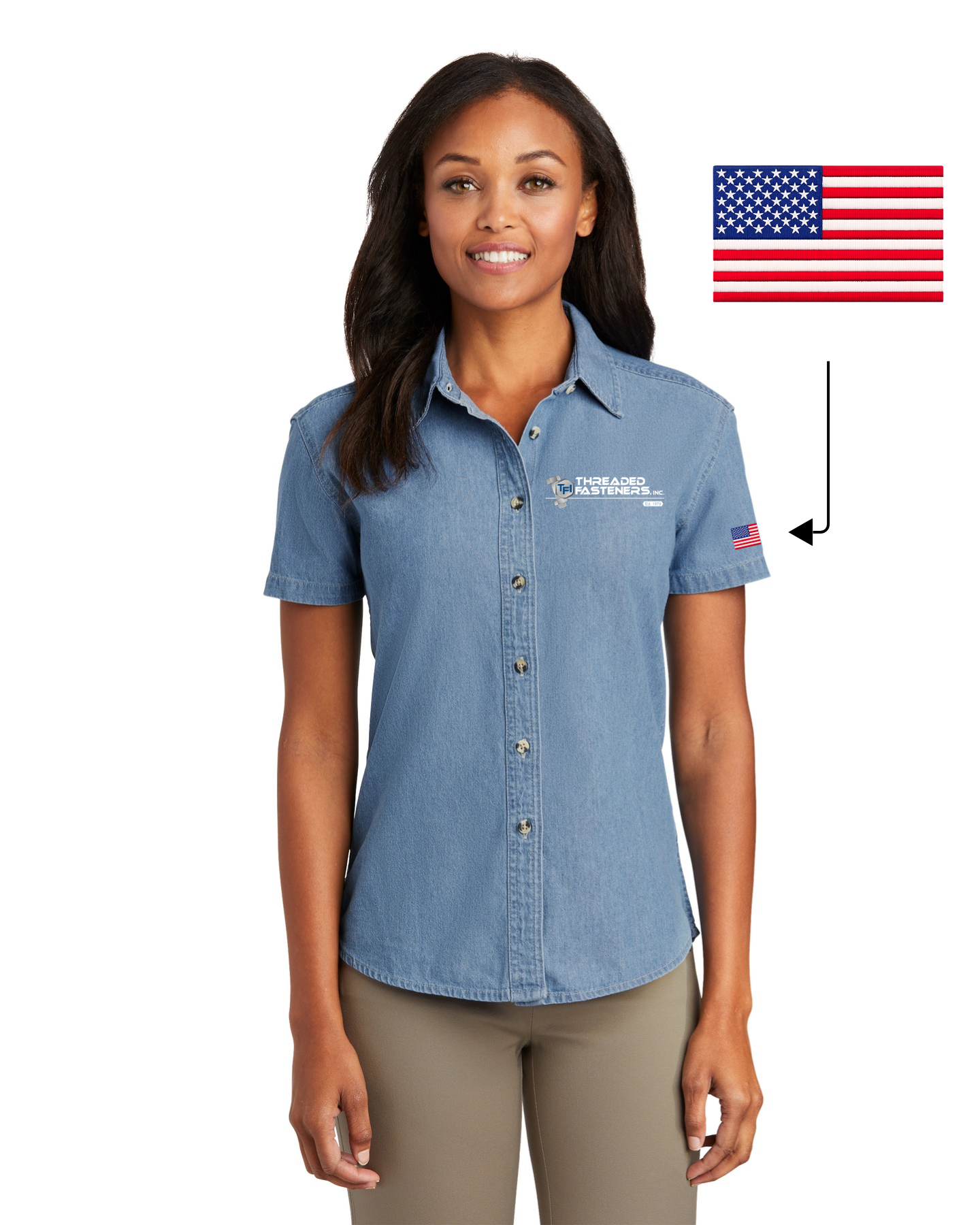 Women's Short/Long Sleeve Denim Shirt