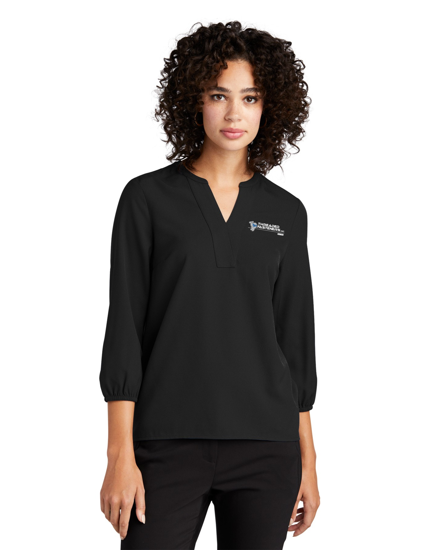 Mercer + Mettle Stretch Crepe 3/4 Sleeve Blouse