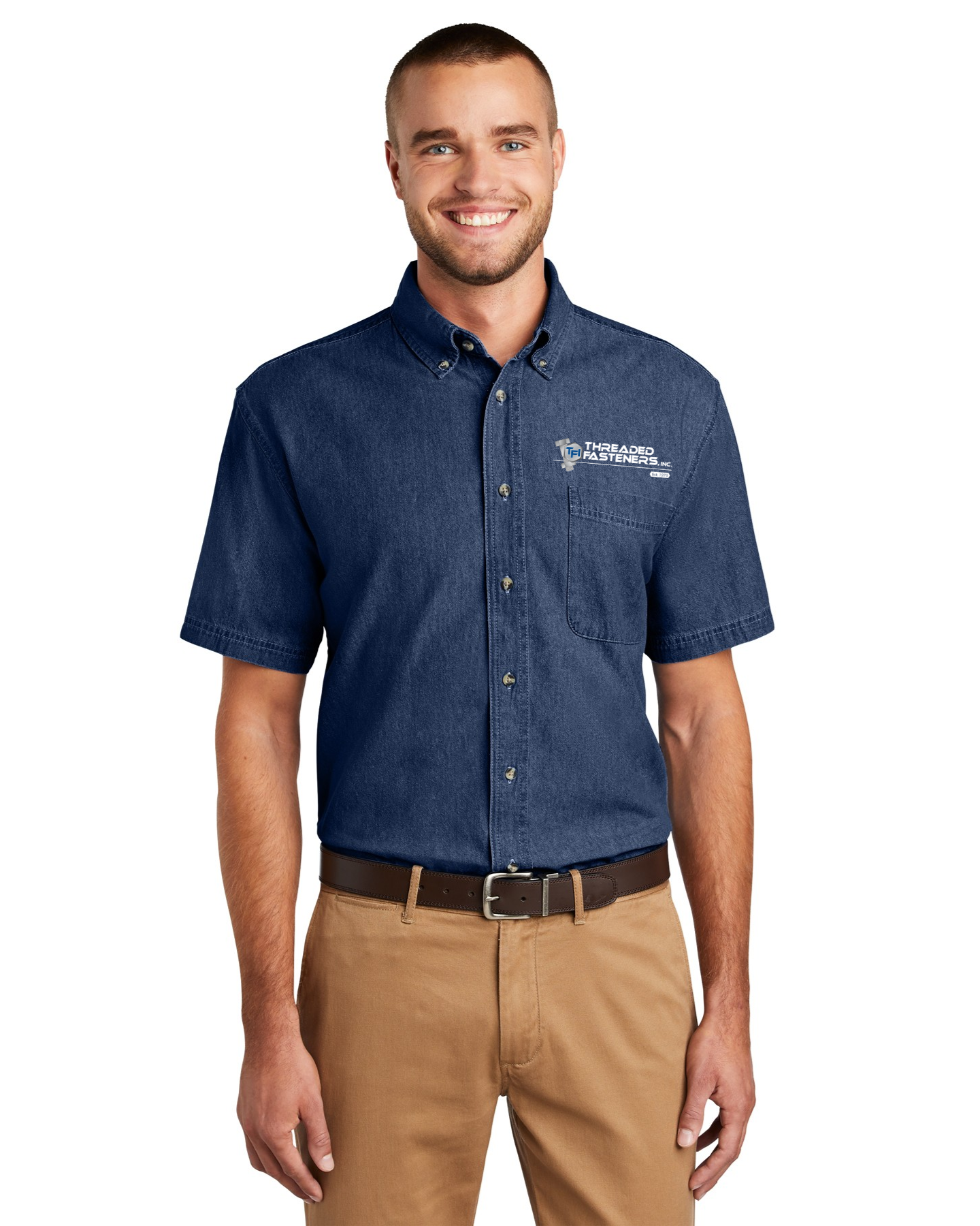 Port & Company Short Sleeve Denim Shirt
